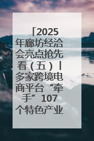 2025年廊坊经洽会亮点抢先看（五）丨多家跨境电商平台“牵手”107个特色产业集群