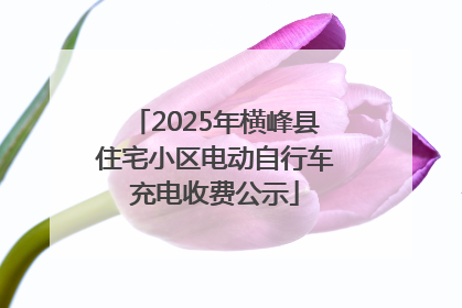 2025年横峰县住宅小区电动自行车充电收费公示