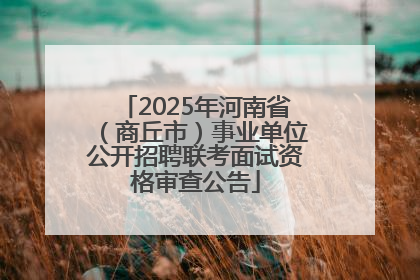2025年河南省（商丘市）事业单位公开招聘联考面试资格审查公告