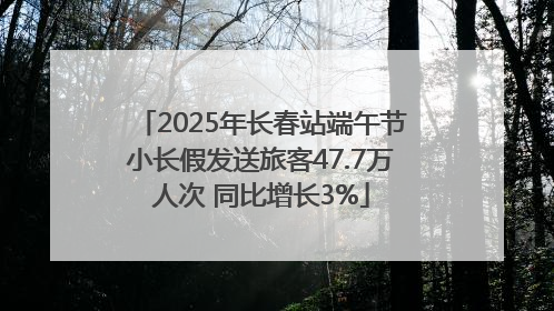 2025年长春站端午节小长假发送旅客47.7万人次 同比增长3%