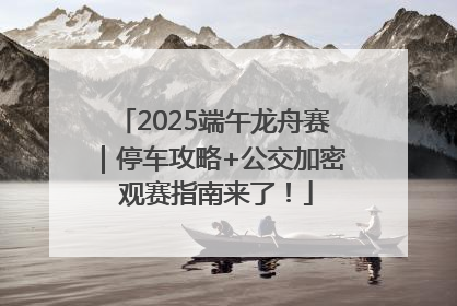 2025端午龙舟赛｜停车攻略+公交加密 观赛指南来了！