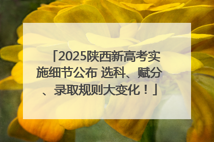 2025陕西新高考实施细节公布 选科、赋分、录取规则大变化！