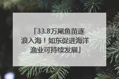 33.8万尾鱼苗逐浪入海！如东促进海洋渔业可持续发展