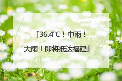 36.4℃！中雨！大雨！即将抵达福建