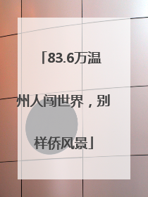 83.6万温州人闯世界，别样侨风景